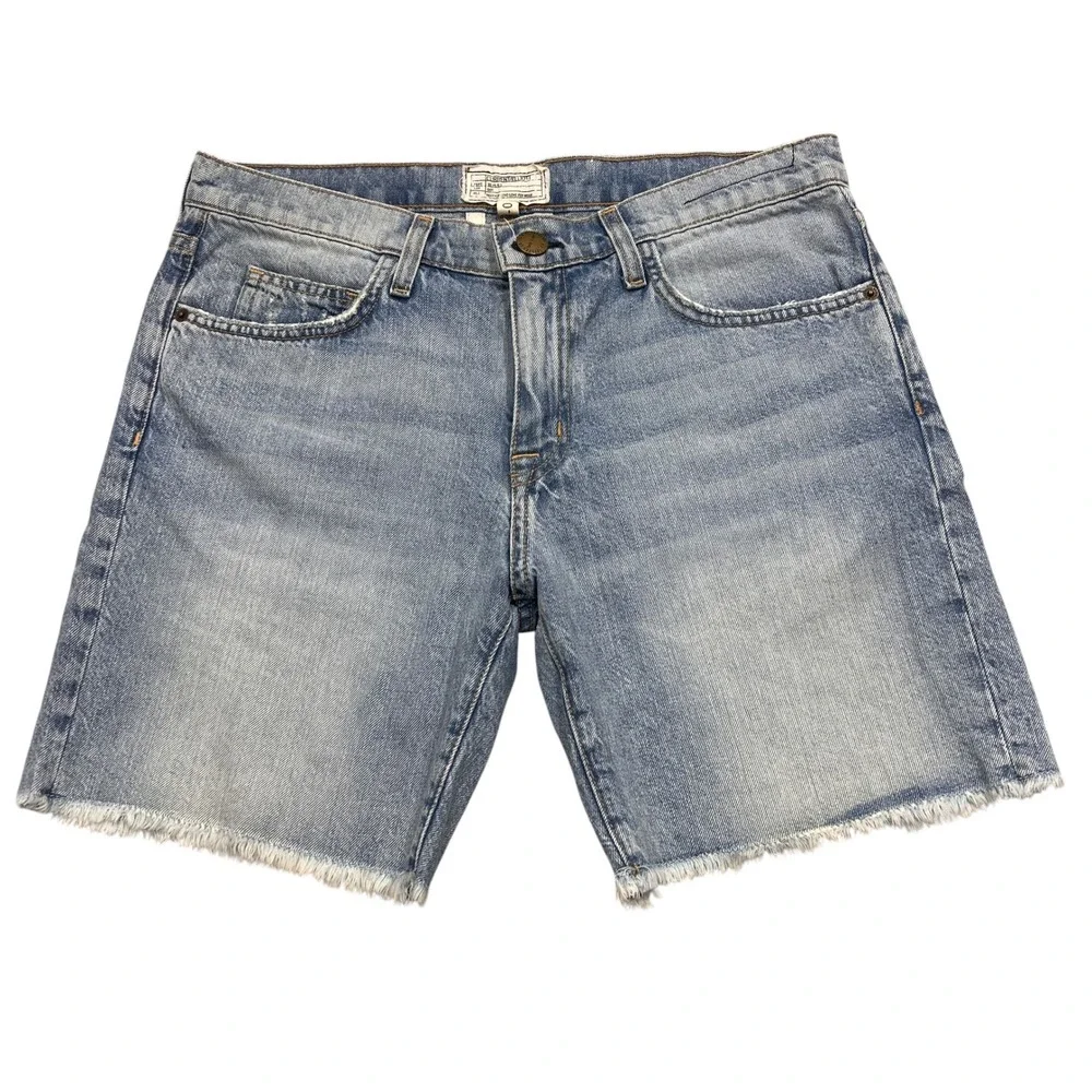 Current/Elliott The Slouchy Cut Off Denim Shorts Light Wash Blue Size 27 Sealine